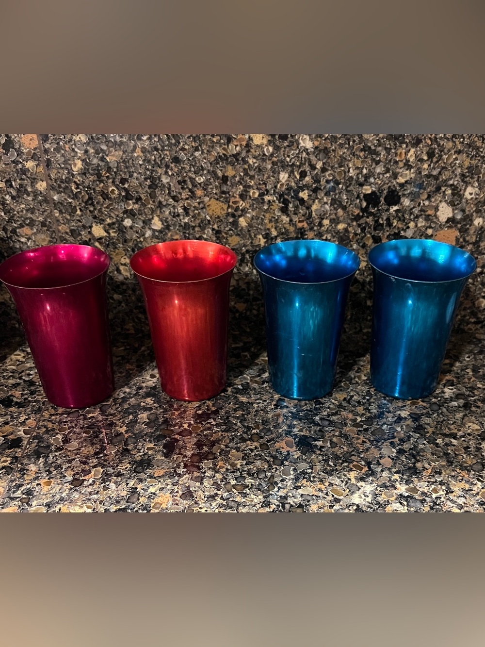 Metal Decorative Tumbler Cup - Red and Blue